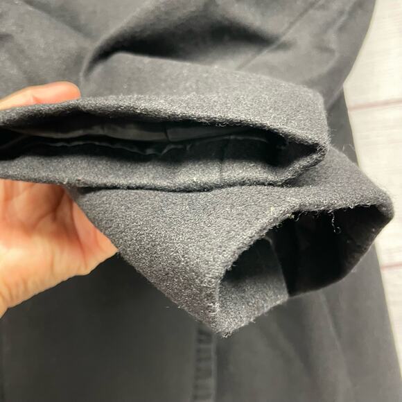 Ann Taylor Factory Black Wool Blend Peacoat Jacket Size Petite M - Picture 6 of 13